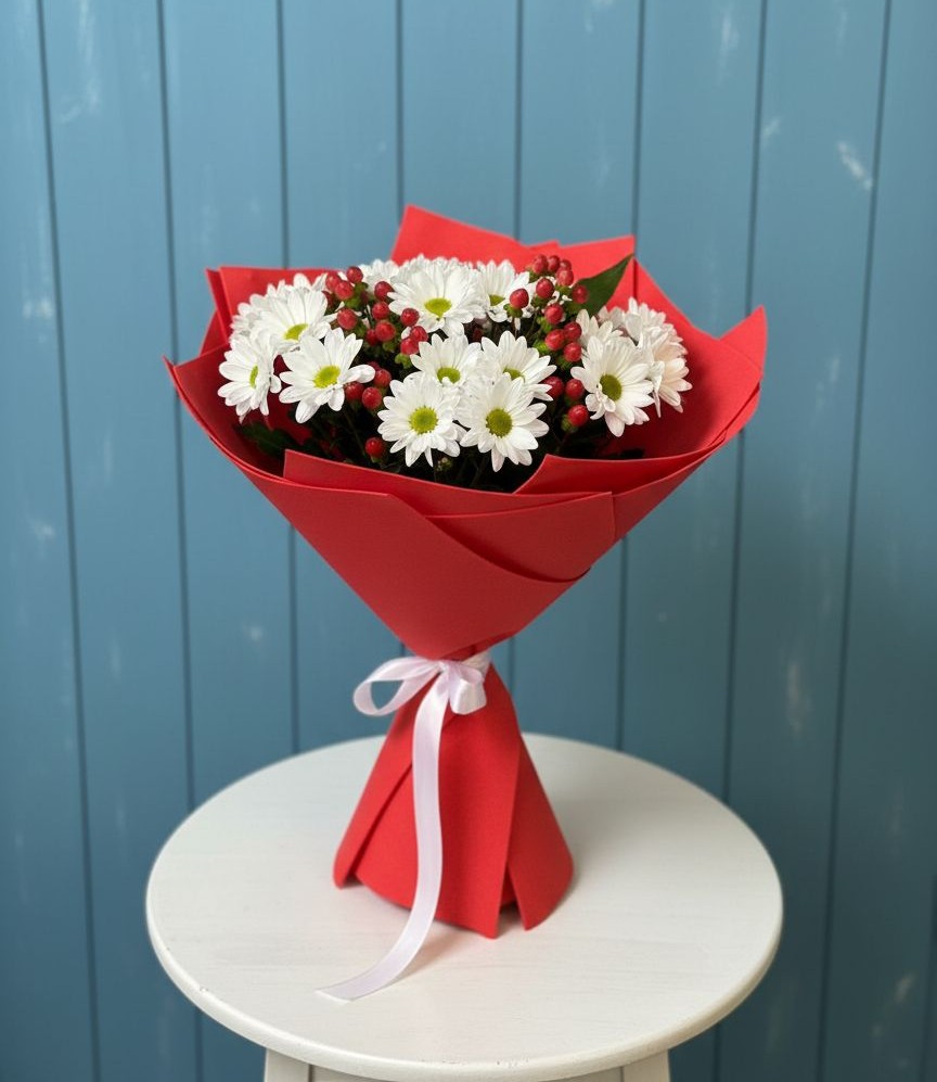 Букет цветов из: Хризантемы в Бородках