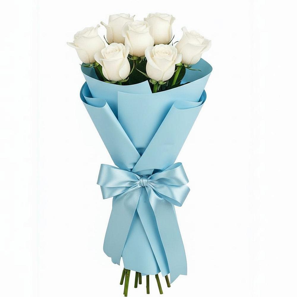 Букет 7 белых роз Проуд в Бородках