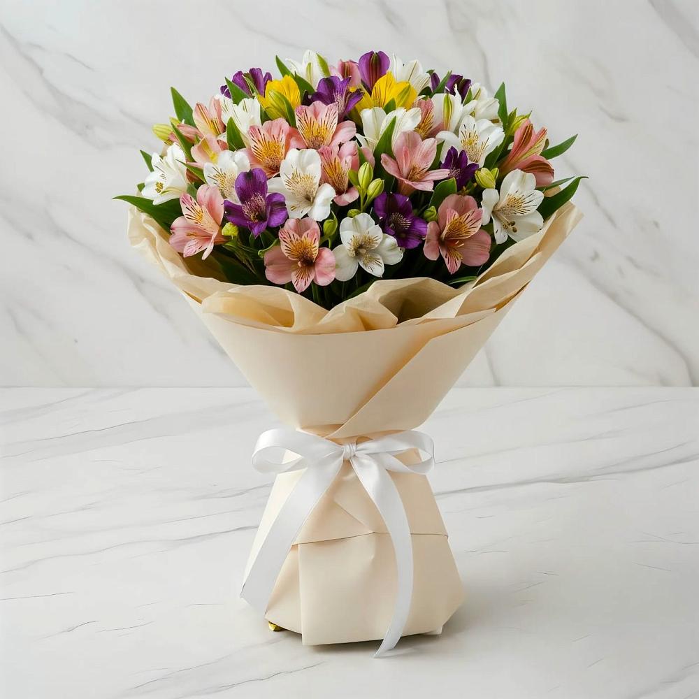 Букет цветов из: Альстромерии в Бородках