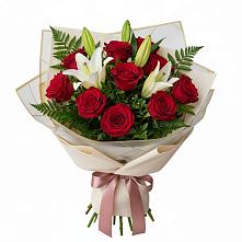 Букет цветов из:  Лилии и Розы в Бородках