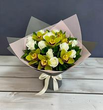 Букет цветов из:  Орхидеи и Розы в Бородках