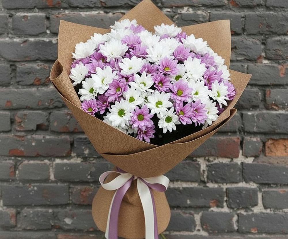 Букет цветов из: Хризантемы в Бородках