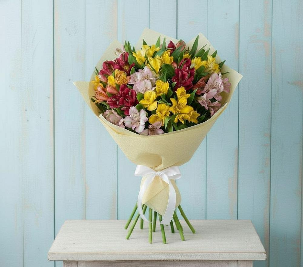 Букет цветов из: Альстромерии в Бородках