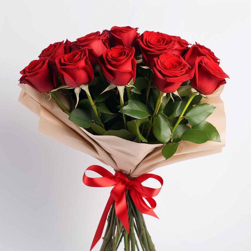 Букет 11 Красных роз Эдлесс Лав в Бородках